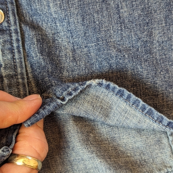 J. Crew | Trademark | Chambray Long Sleeve Button-Front Shirt - Picture 7 of 12